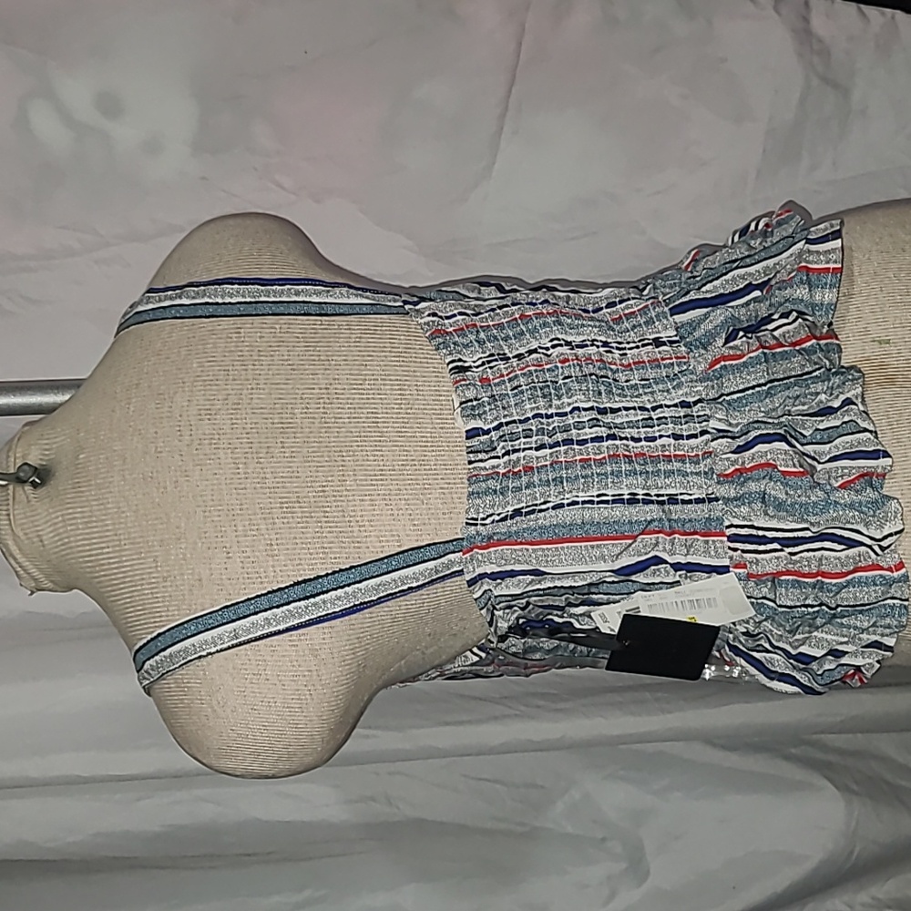 Takara Striped Button-Down Ruffle Top - Picture 4 of 7